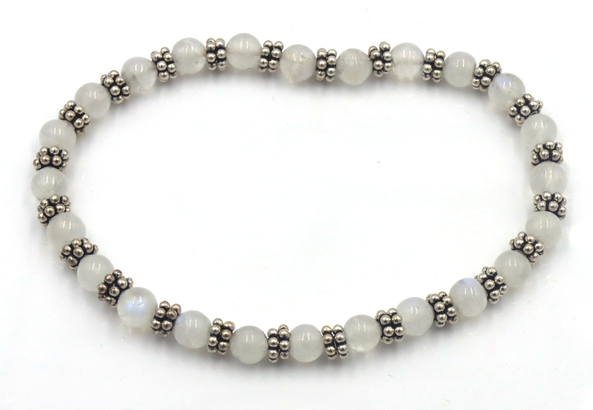 Pearl and silver beaded bracelet