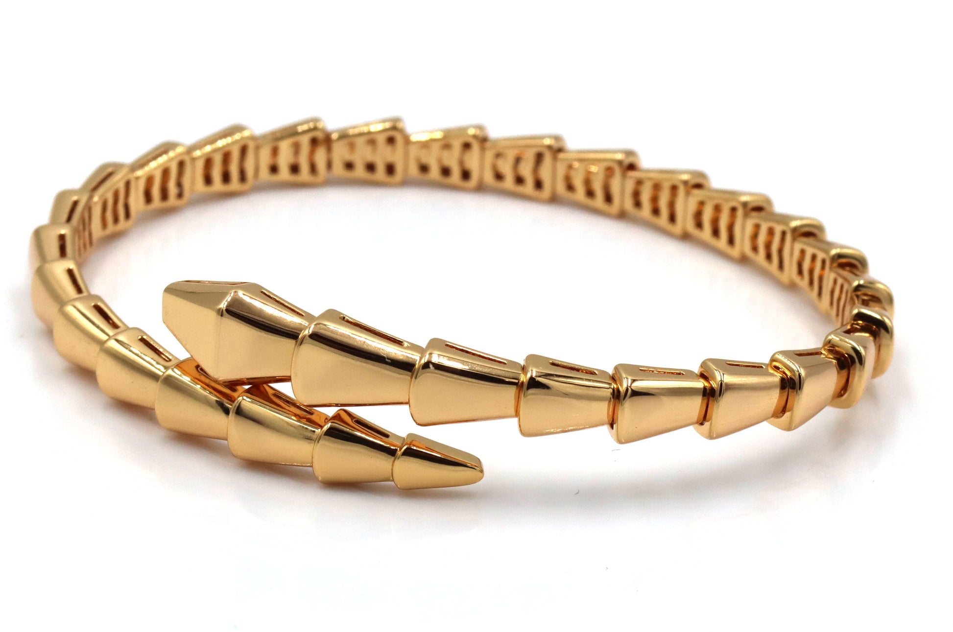 Gold stainless steel snake cuff bangle
