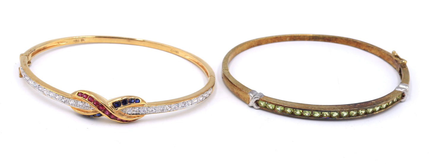 Group lot of vintage 925 sterling silver bangles