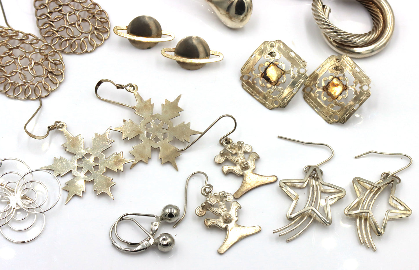 Group lot of Vintage 925 sterling silver earrings