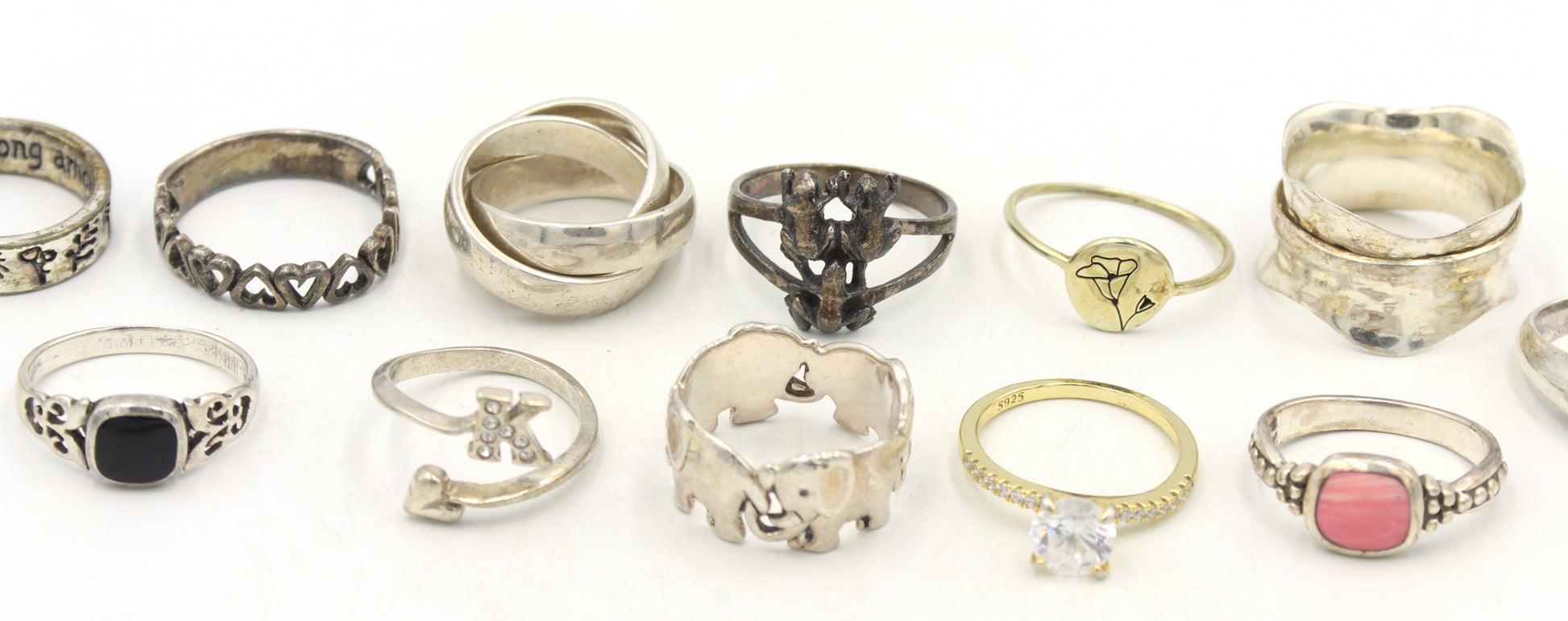 Vintage 925 sterling silver 13 rings
