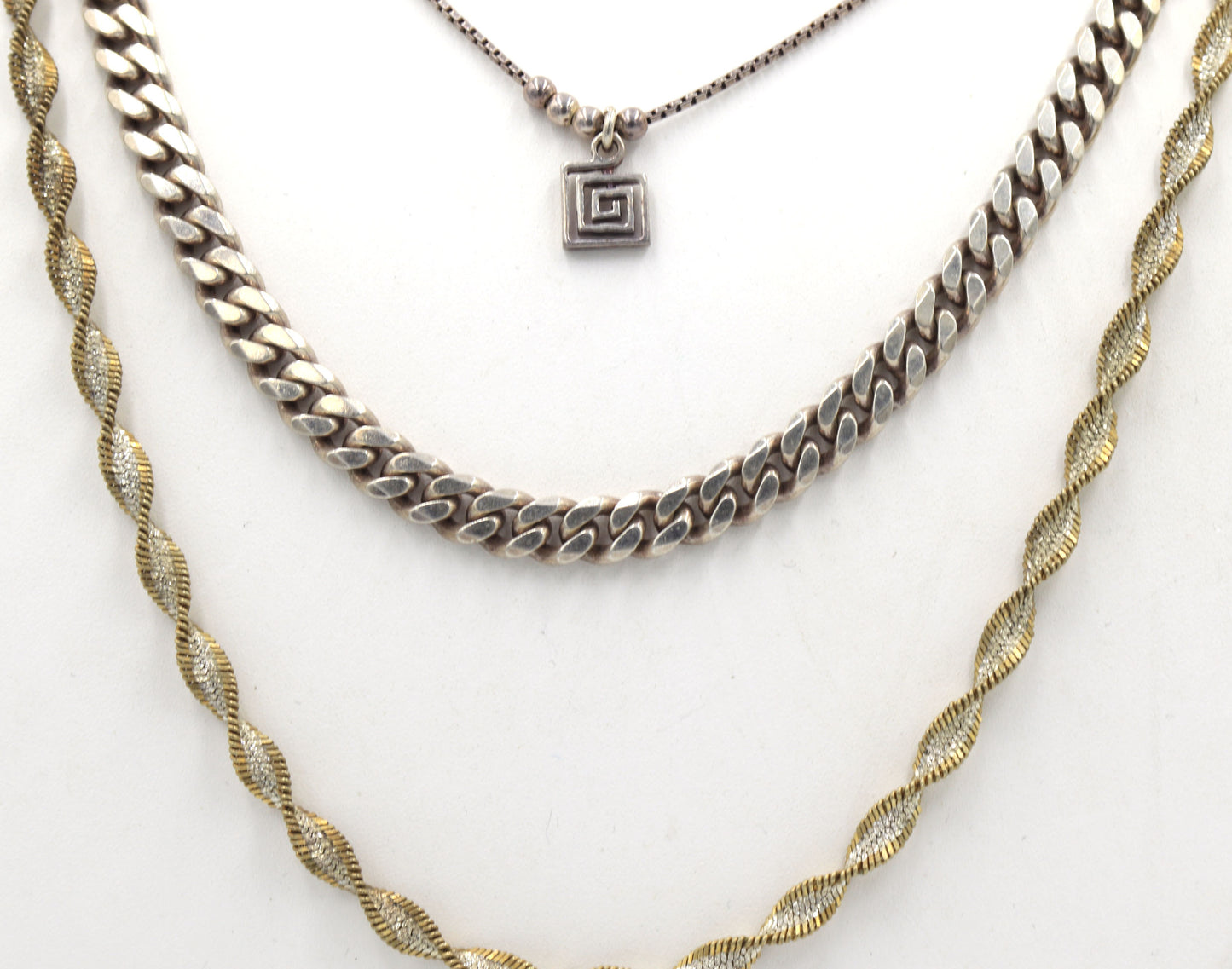 Vintage 925 sterling silver lot of 3 necklaces