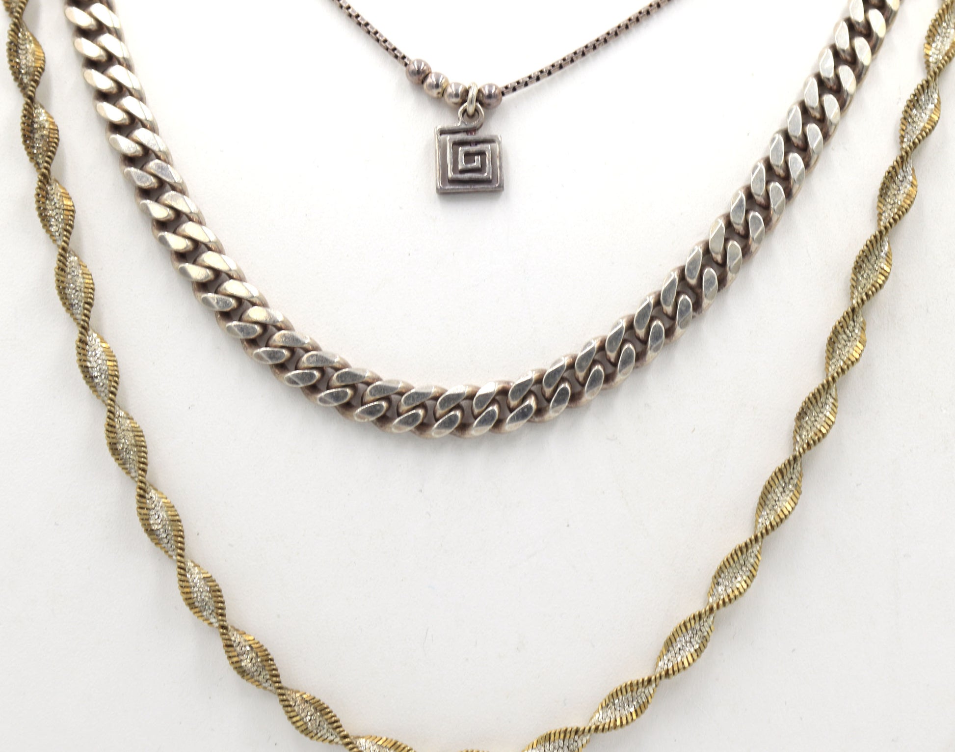 Vintage 925 sterling silver lot of 3 necklaces