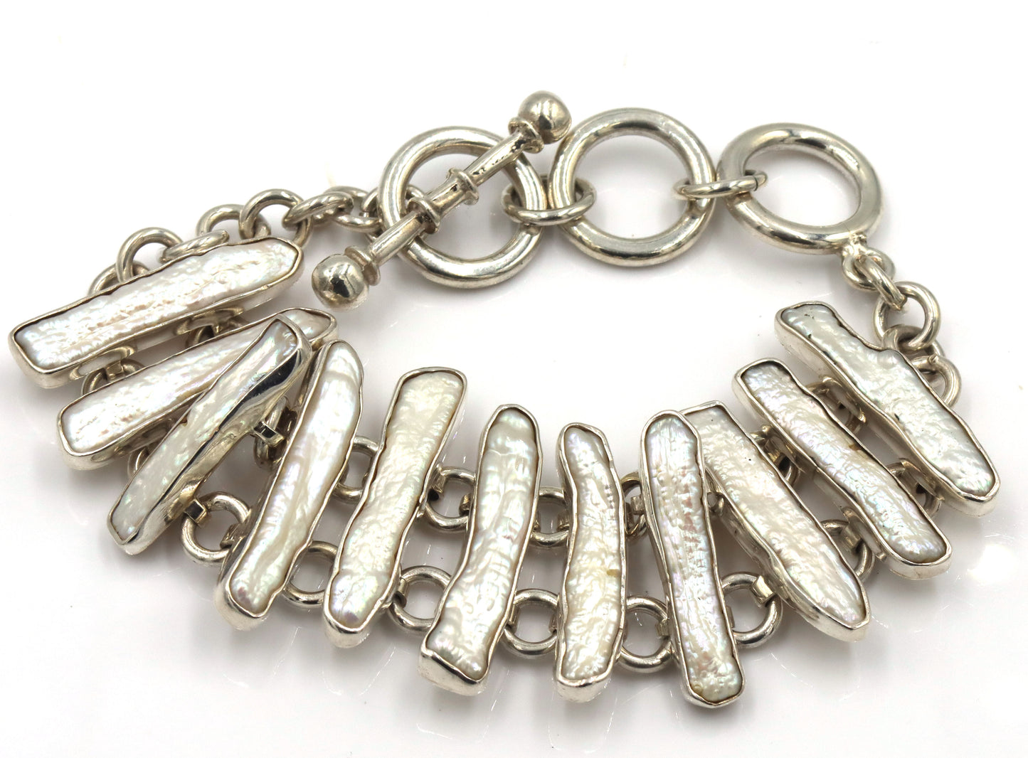 925 Sterling silver shell link bracelet