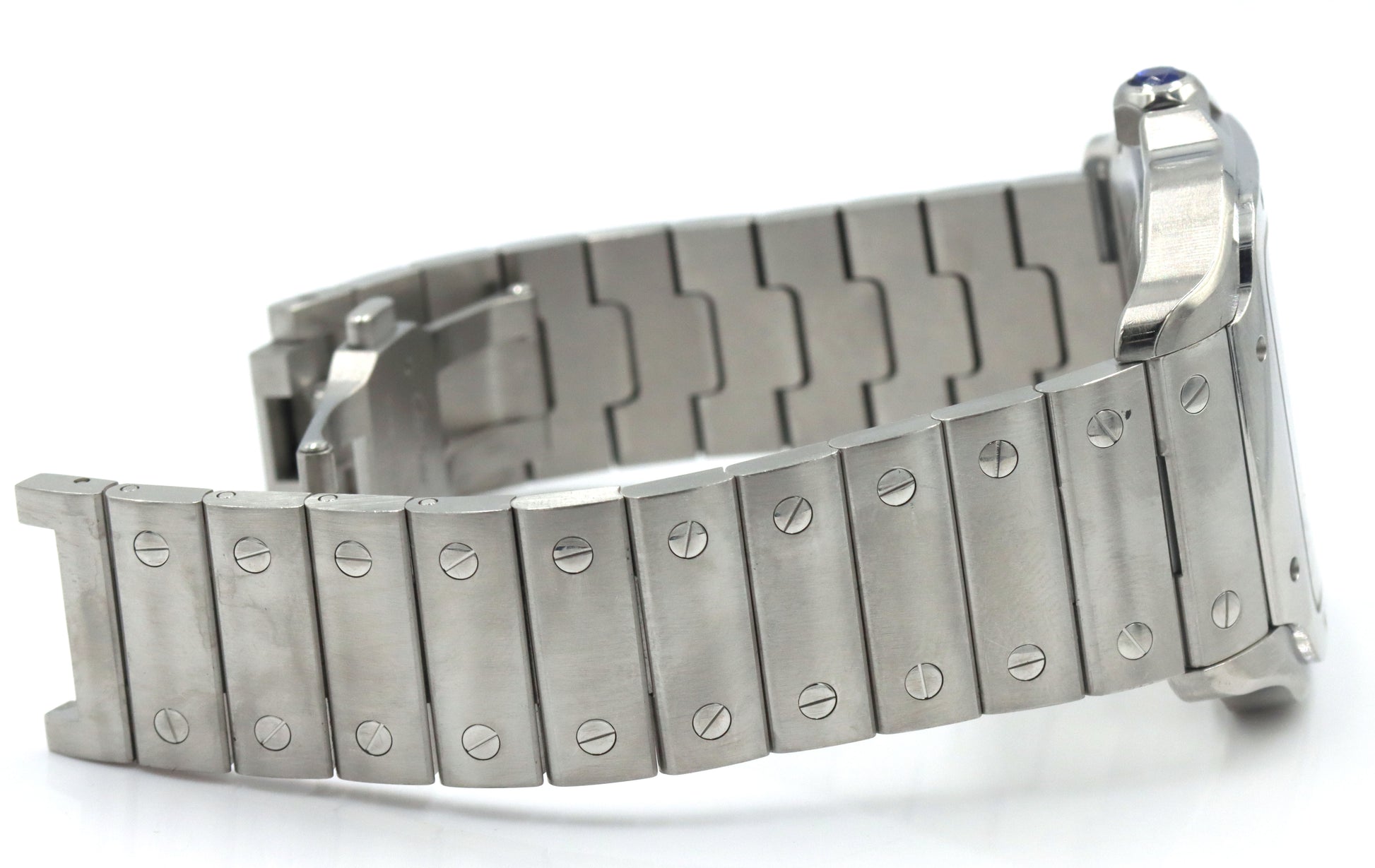 Cartier Santos date stainless steel watch