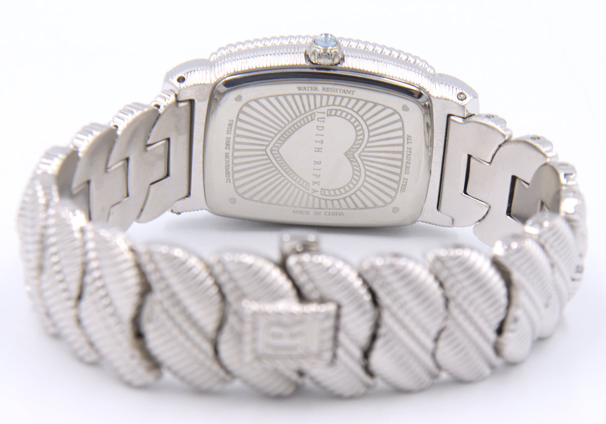 Judith Ripka Blue Mother of Pearl Rectangle Dial Watch