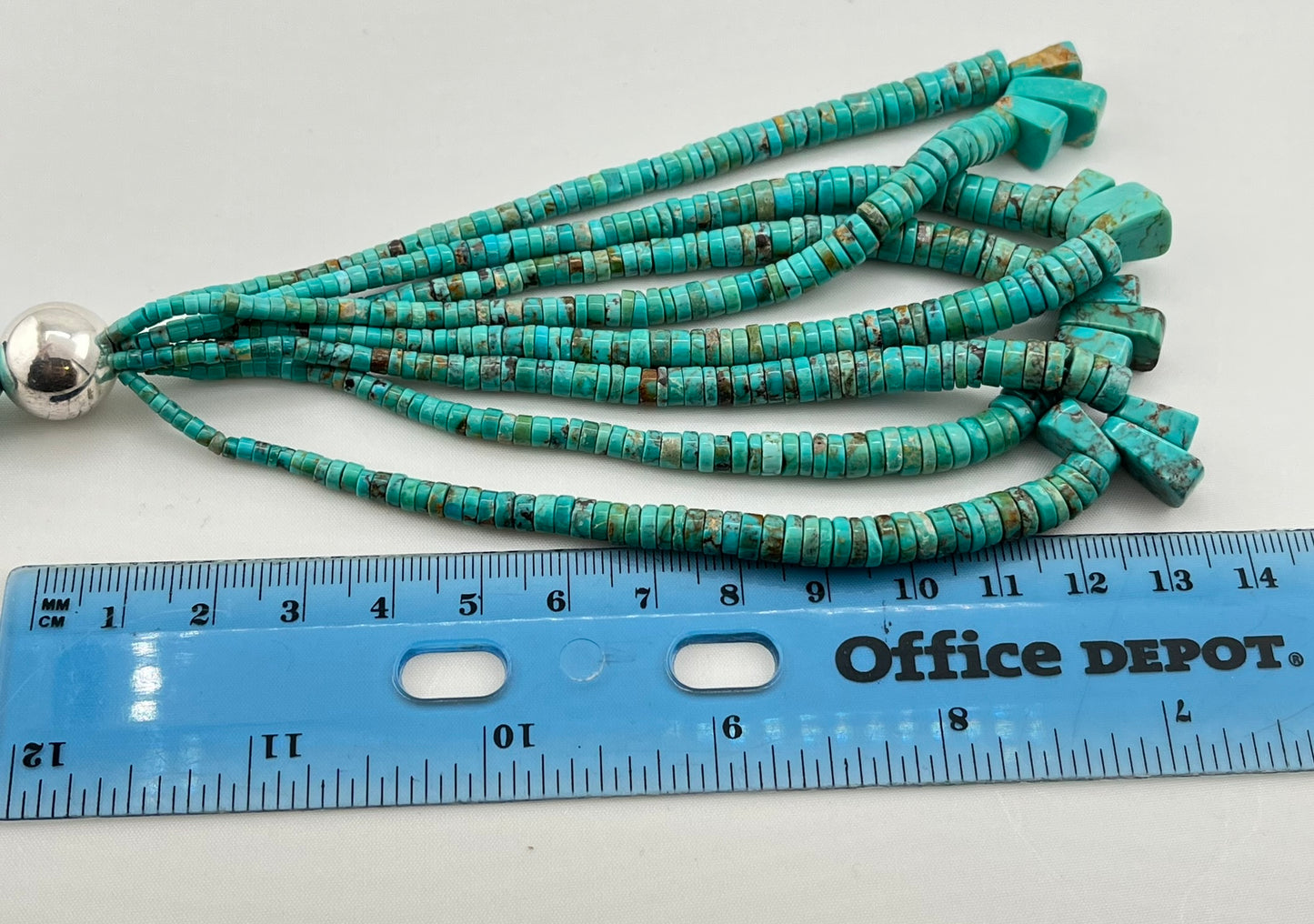 925 Sterling Silver Handcrafted Unique Native American Heishi necklace With Turquoise Jacla Drop Nec