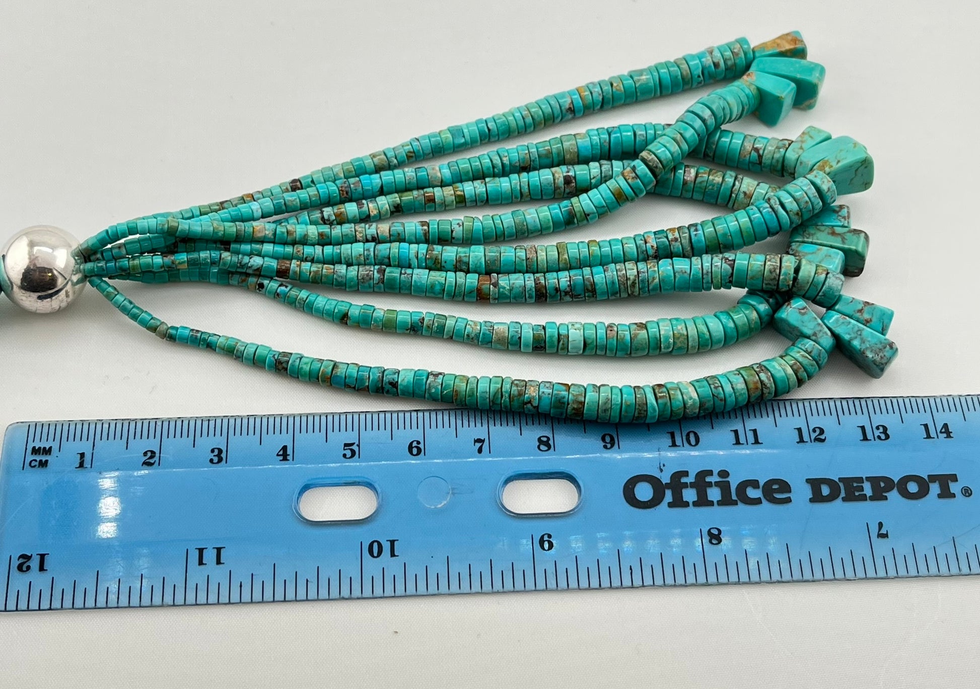 925 Sterling Silver Handcrafted Unique Native American Heishi necklace With Turquoise Jacla Drop Nec