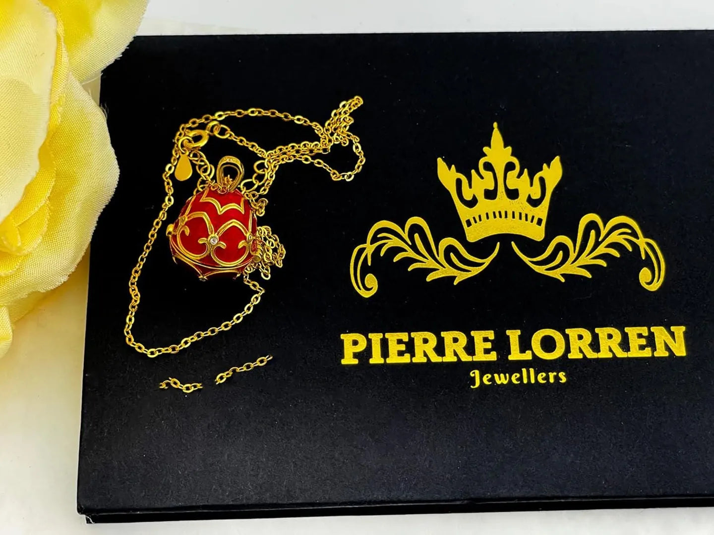 Ruby-Inspired Egg Pendant & Bracelet Set – 18K Gold Vermeil Jewelry for Special Occasions