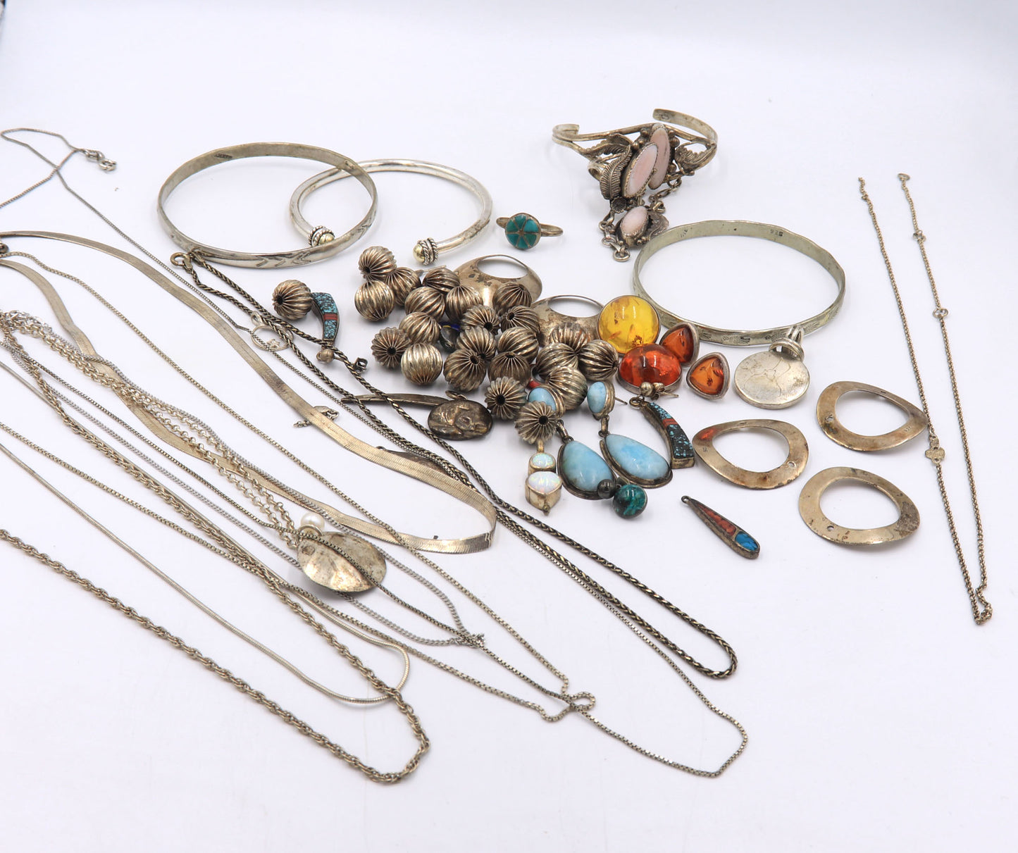 Big group lot of vintage 925 sterling silver jewelry