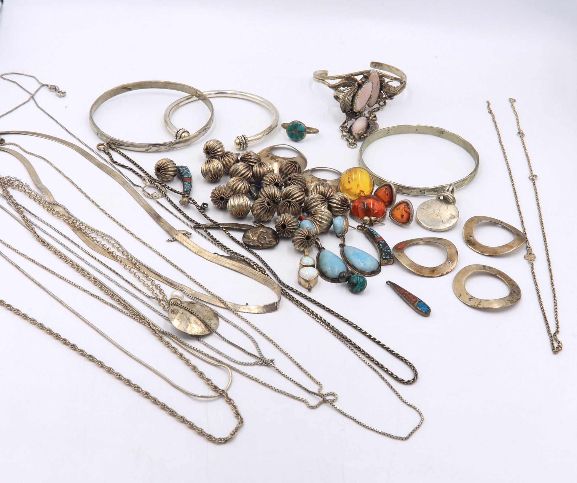 Big group lot of vintage 925 sterling silver jewelry