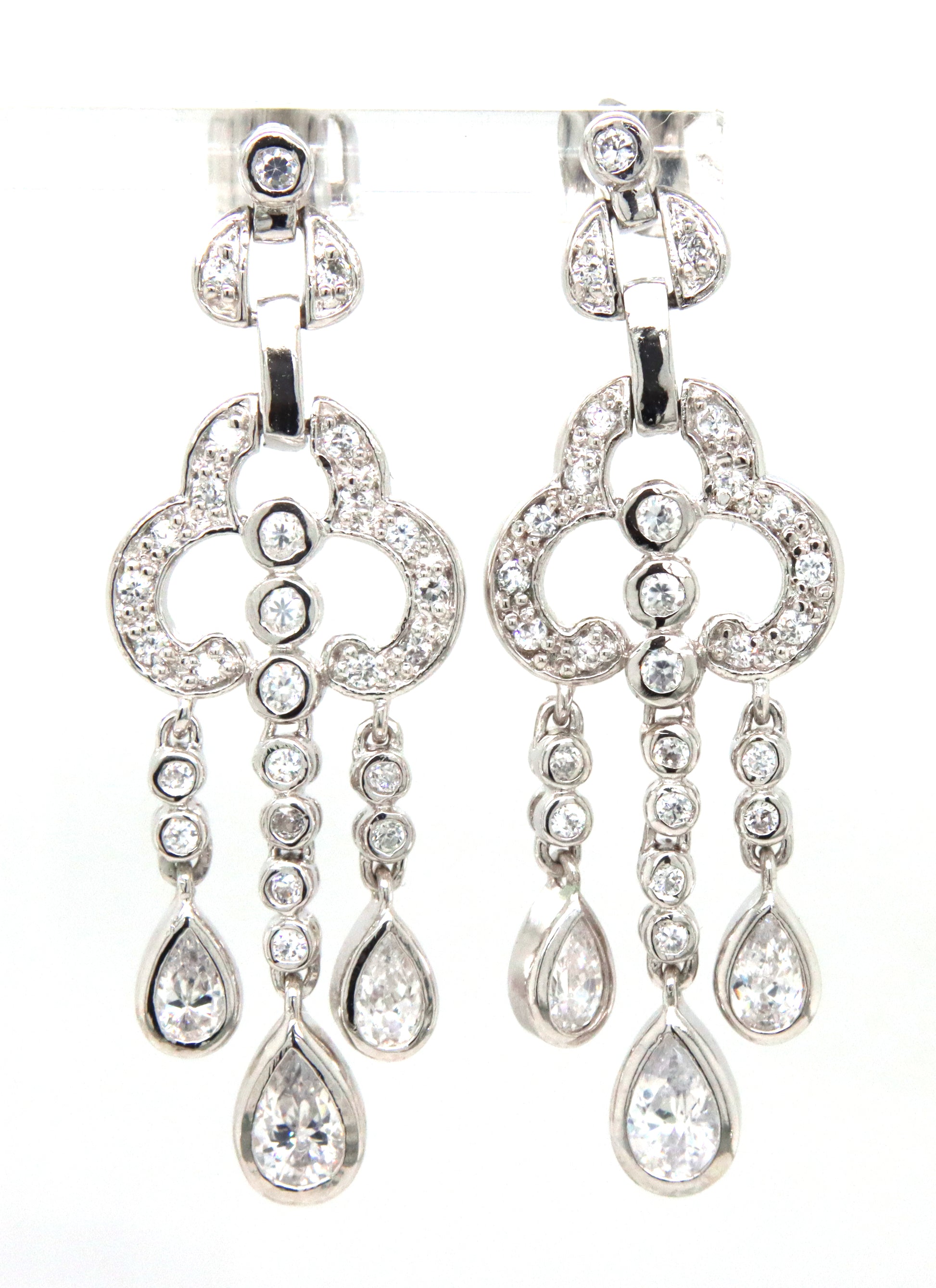 925 Sterling silver cubic zirconia dangle earrings