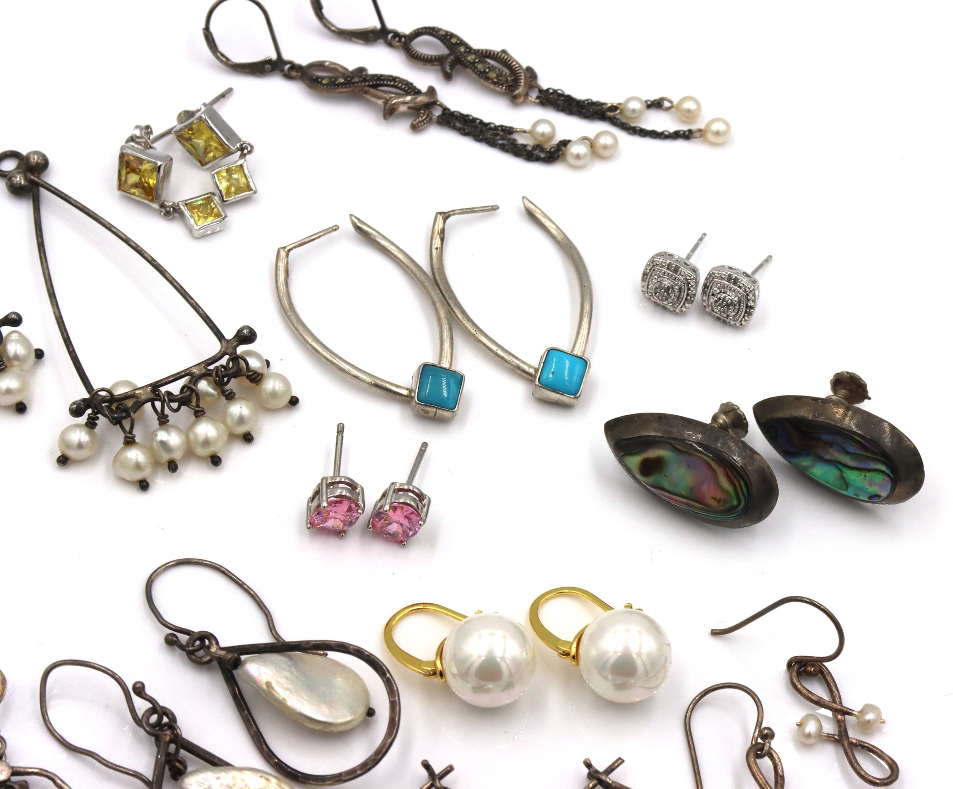 Group lot of Vintage 925 sterling silver earrings