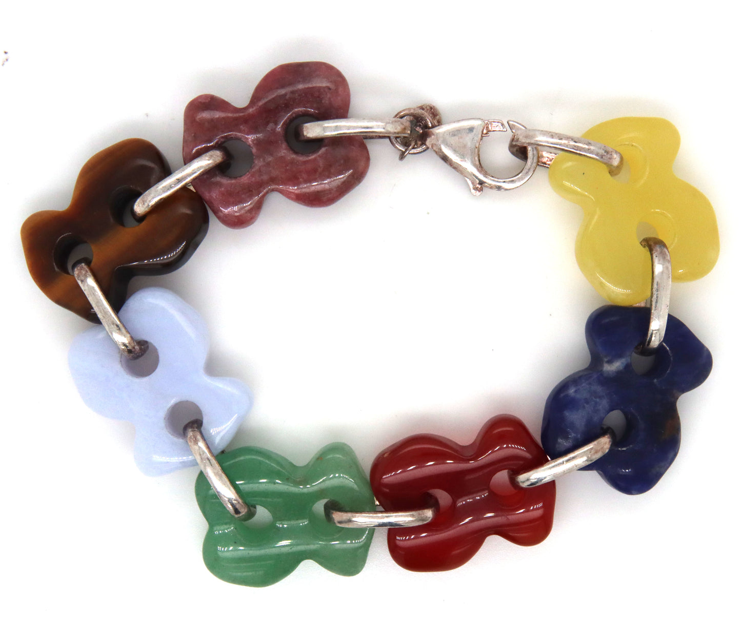 925 Sterling silver Tous stone bear link bracelet