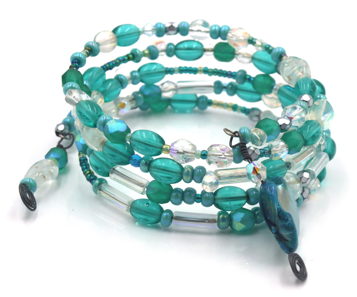 Multi row crystal bangles