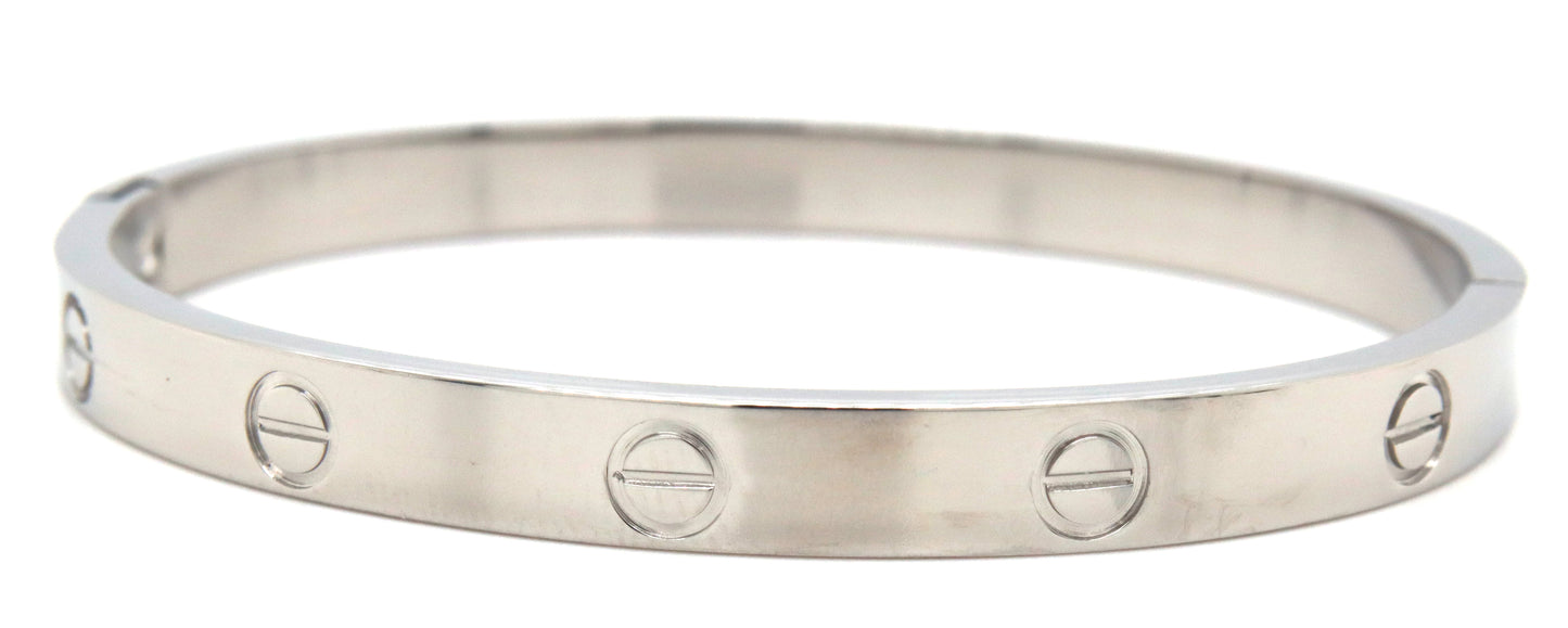 Stainless steel love bangle bracelet