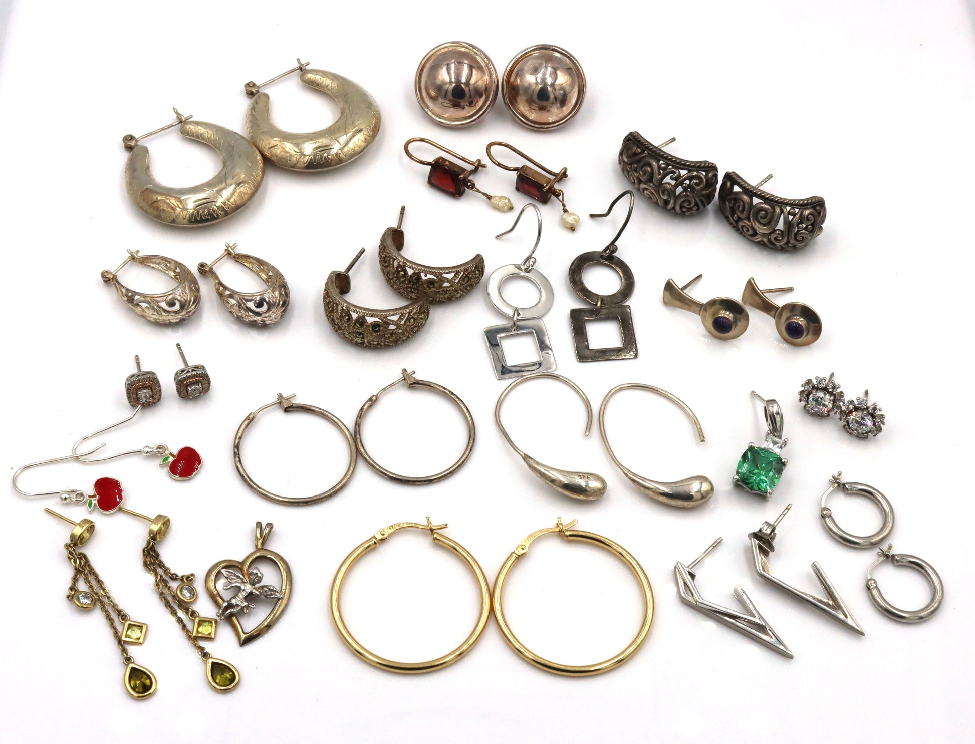 Group lot of Vintage 925 sterling silver earrings