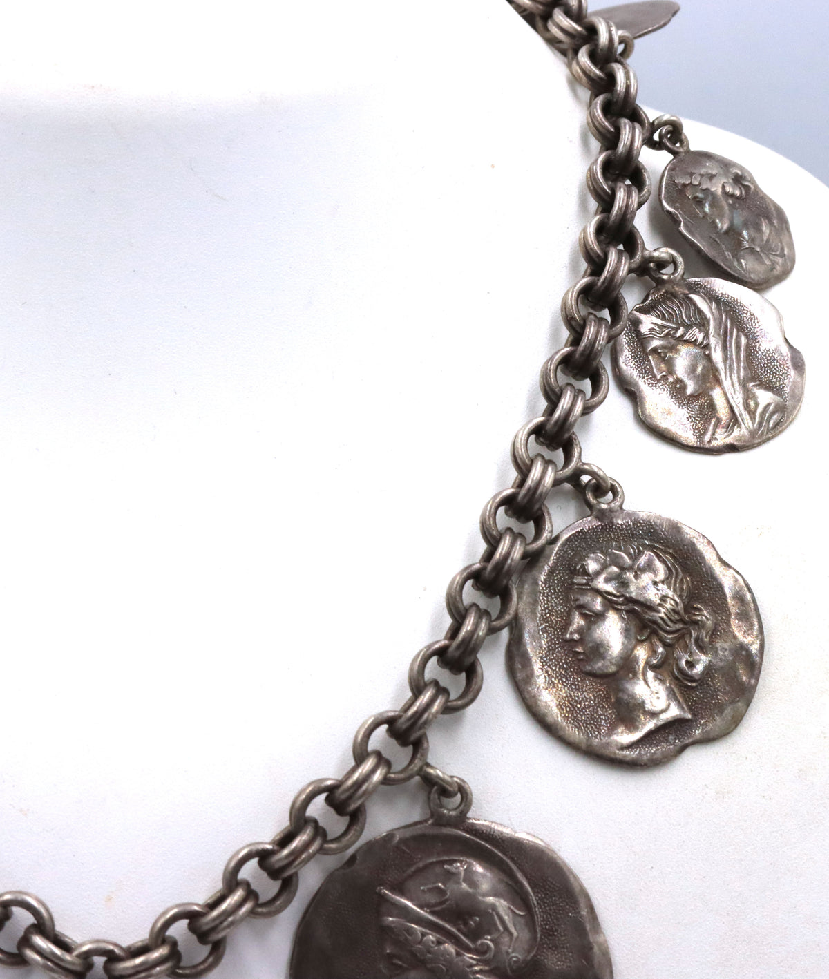 925 Sterling silver Roman coin charm necklace