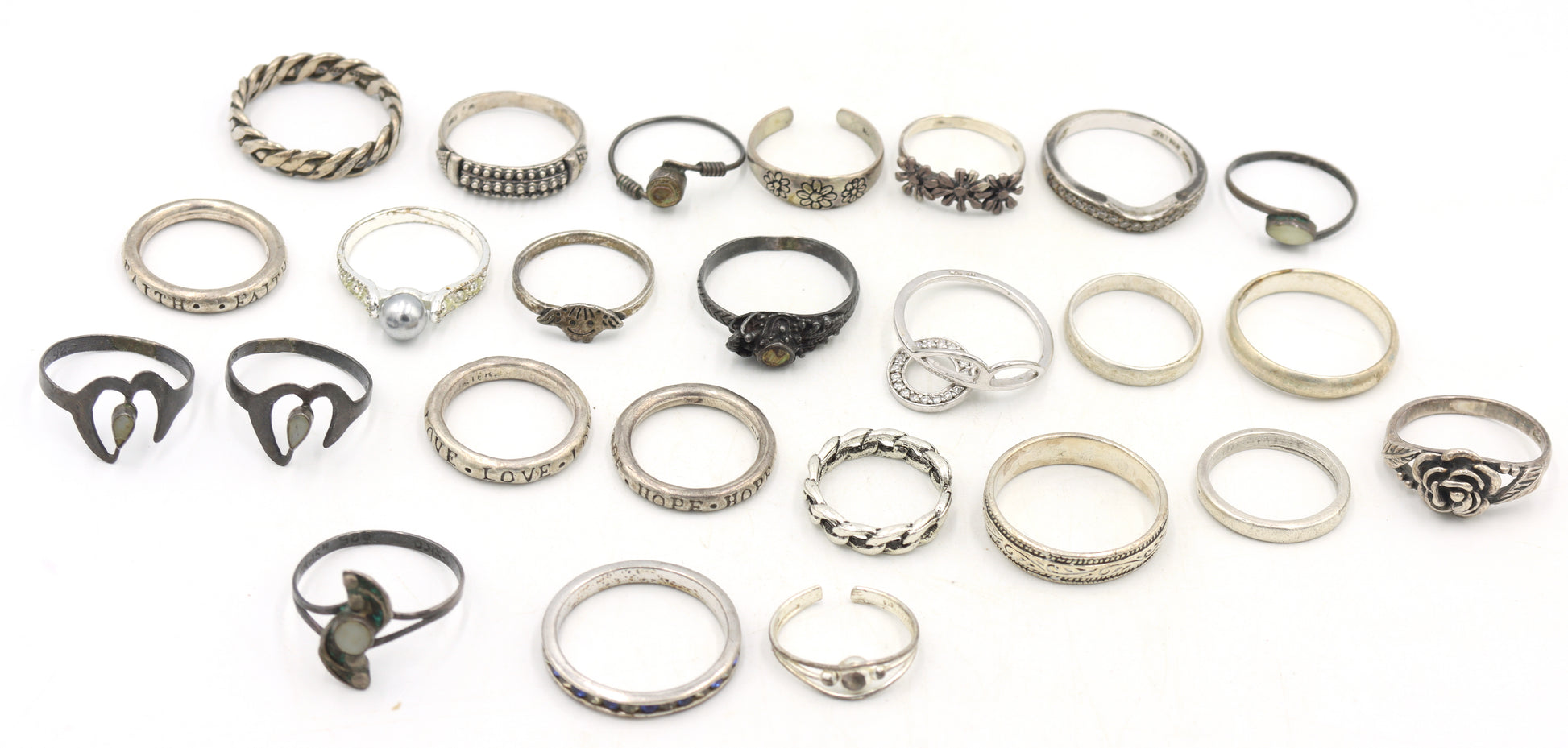 Group lot of Vintage 925 sterling silver rings