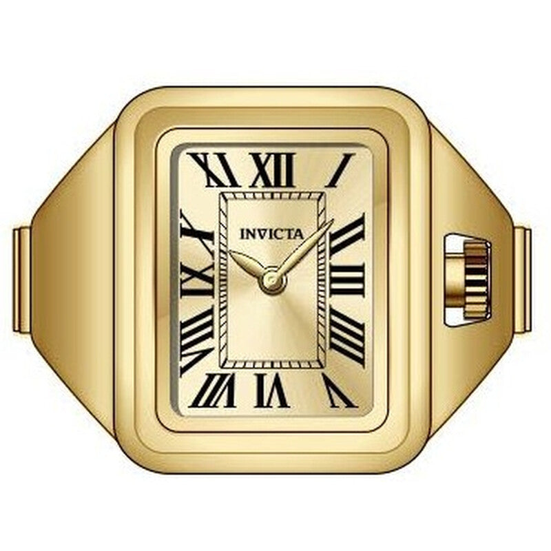 Invicta Mini Ring Watch Womens Gold Tone Stainless Steel Quartz Analog Watch