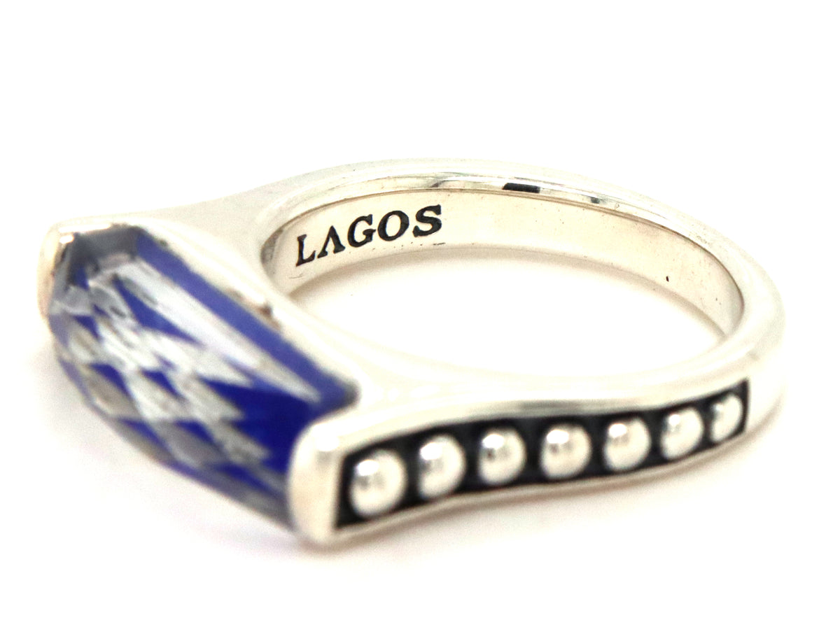 Lagos doublet ring in sterling silver