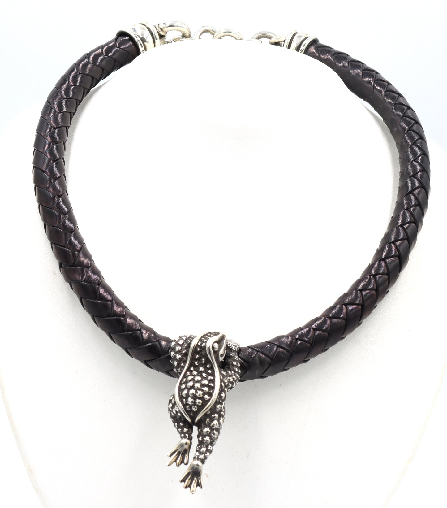 Kieselestein cord frog leather cord necklace