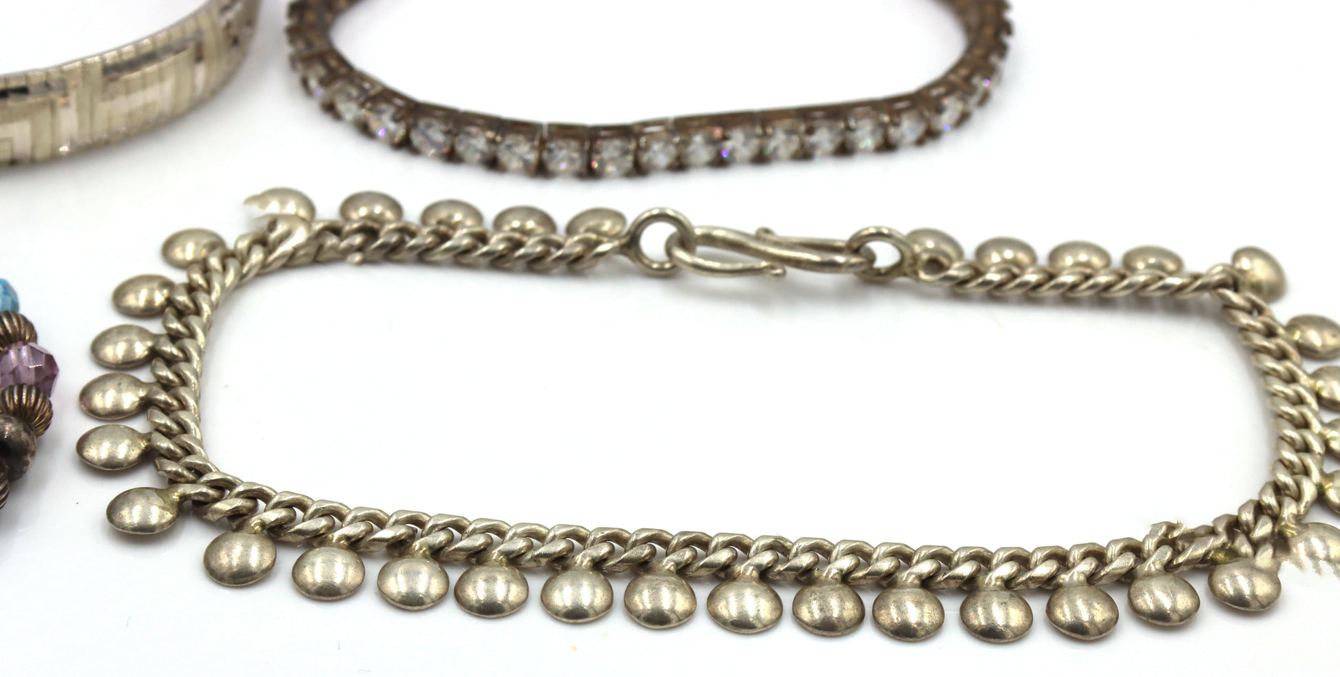 Group lot of 4 Vintage 925 sterling silver bracelets