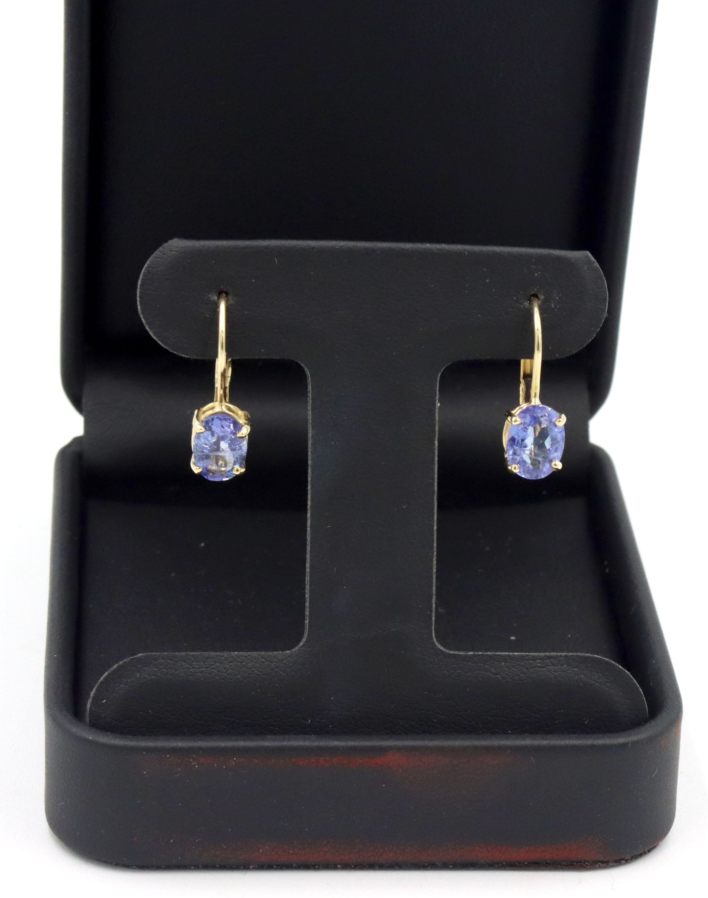 14kt Yellow gold oval Tanzanite earrings