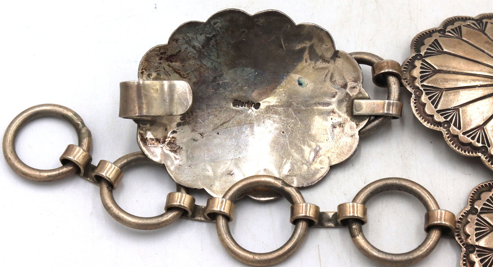 Vintage Navajo Turquoise sterling silver belt