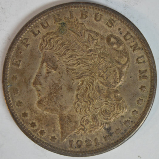1921 Morgan Silver Dollar Better Detail, Original Surfaces About Uncirculated (AU Details)