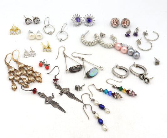 Group lot of Vintage 925 sterling silver earrings