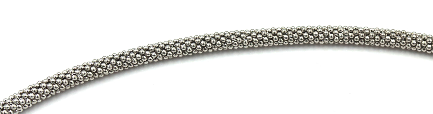 925 Sterling silver Tri color Mesh collar necklace with diamonds