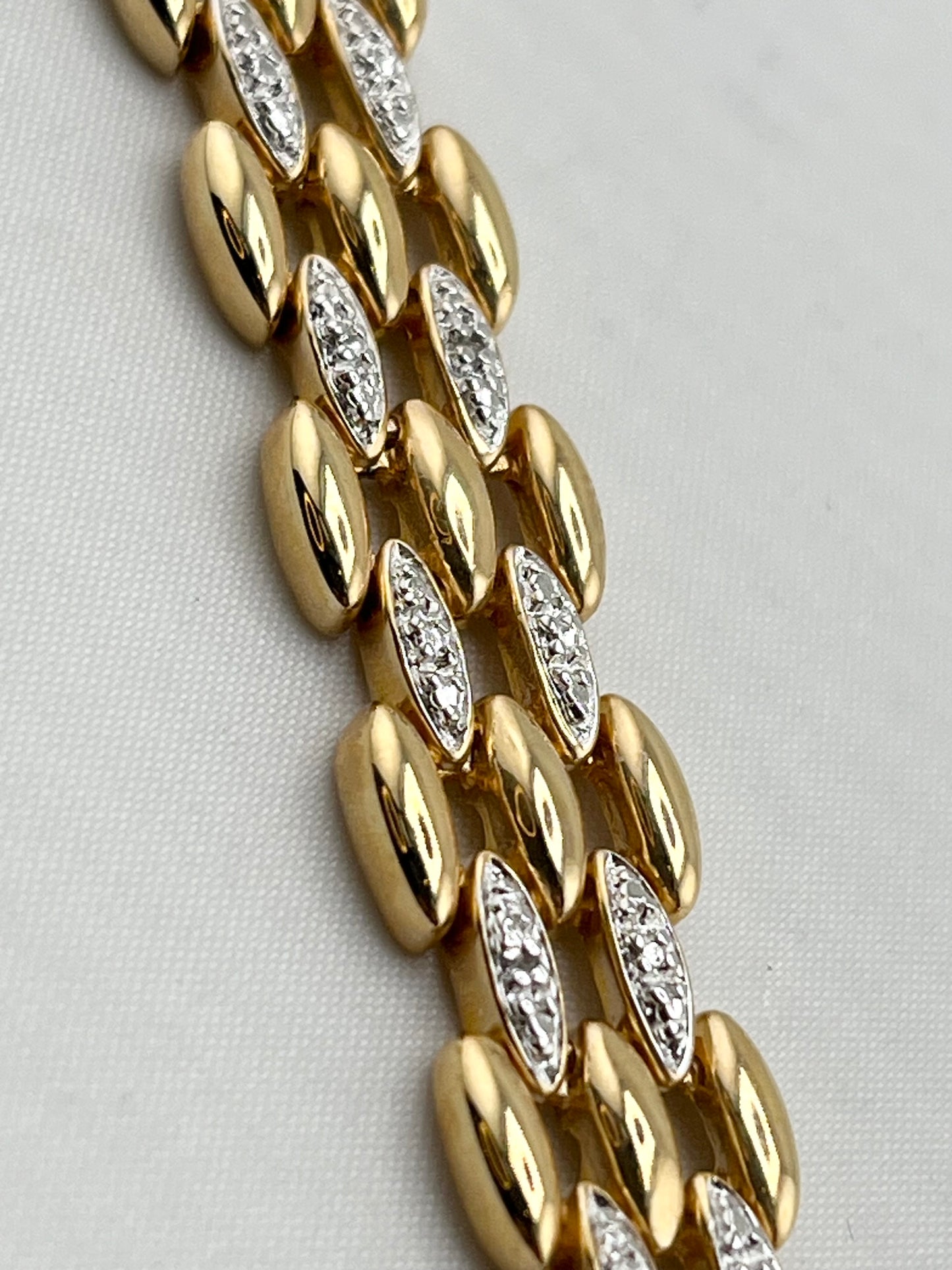 925 Gold tone Sterling Silver Ross- Simons Style With CZ Accent Bracelet