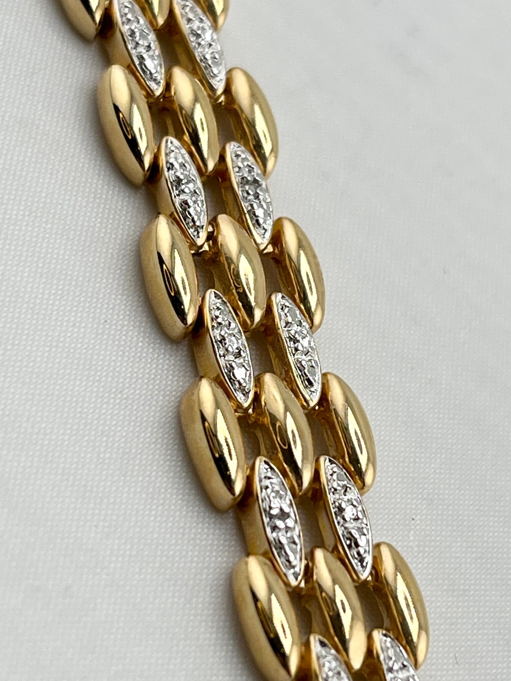 925 Gold tone Sterling Silver Ross- Simons Style With CZ Accent Bracelet