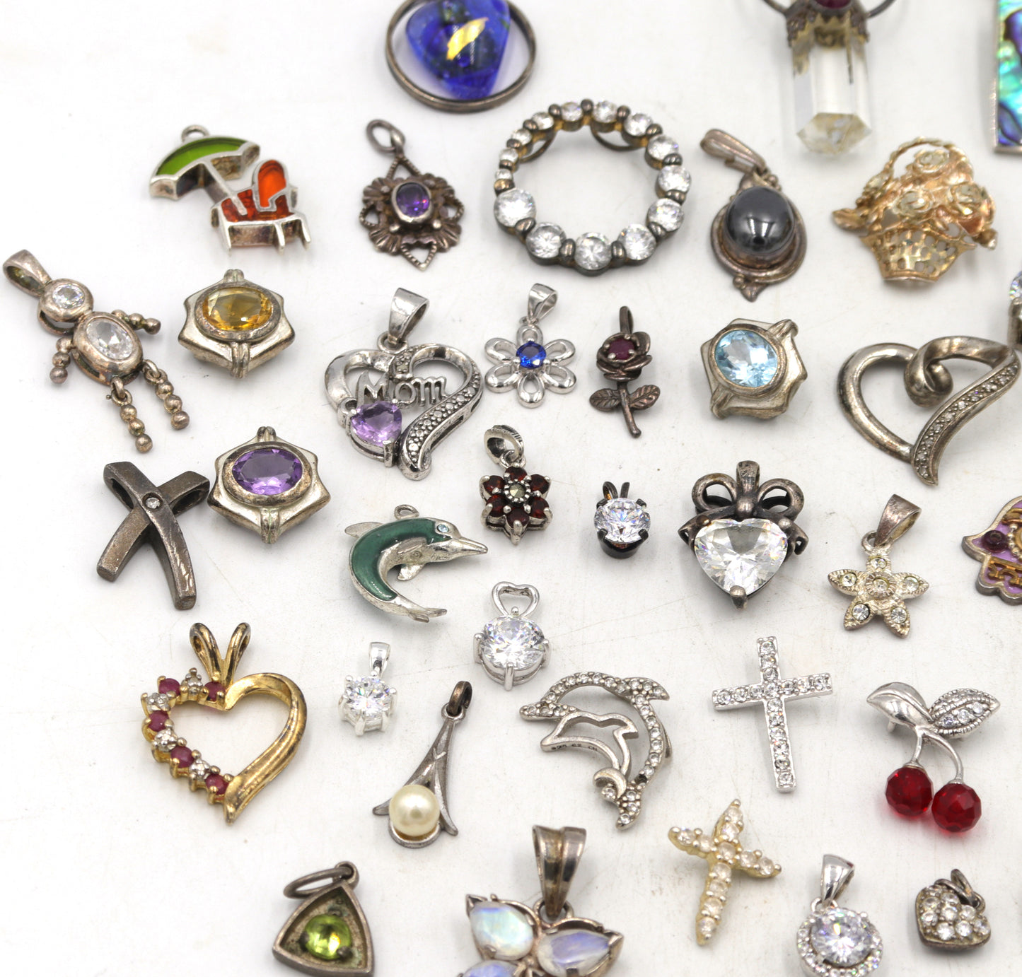 Group lot of Vintage 925 sterling silver pendants