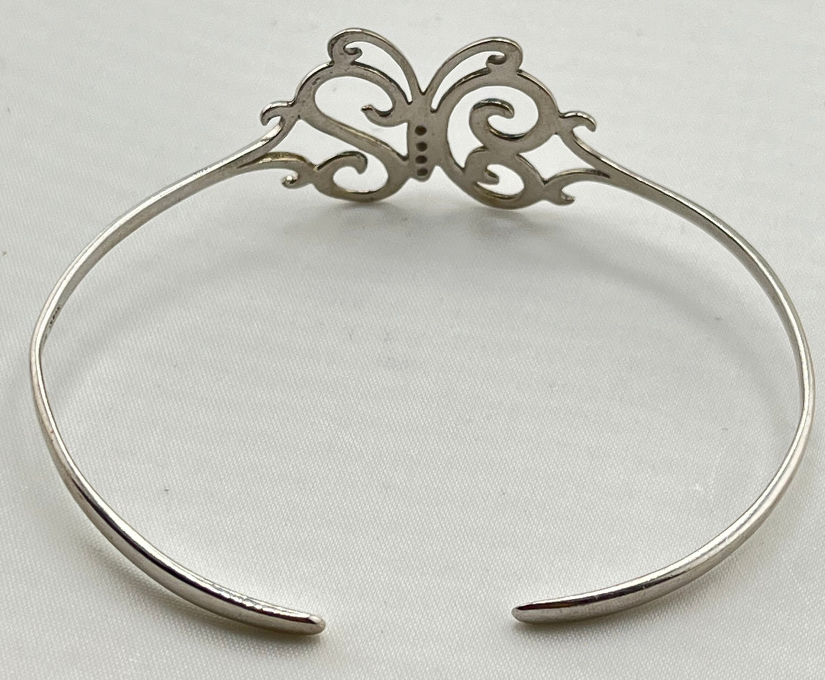 925 Sterling Silver Butterfly Cuff Bracelet