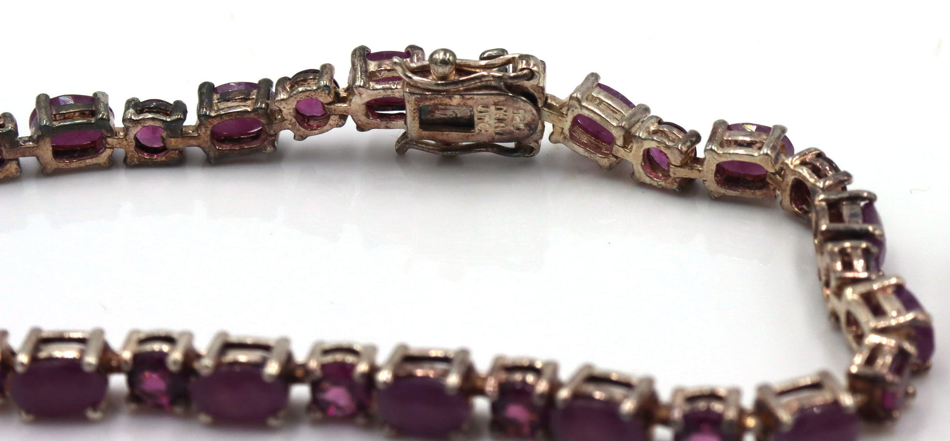 Lot of 2 Vintage 925 sterling silver cubic zirconia bracelets