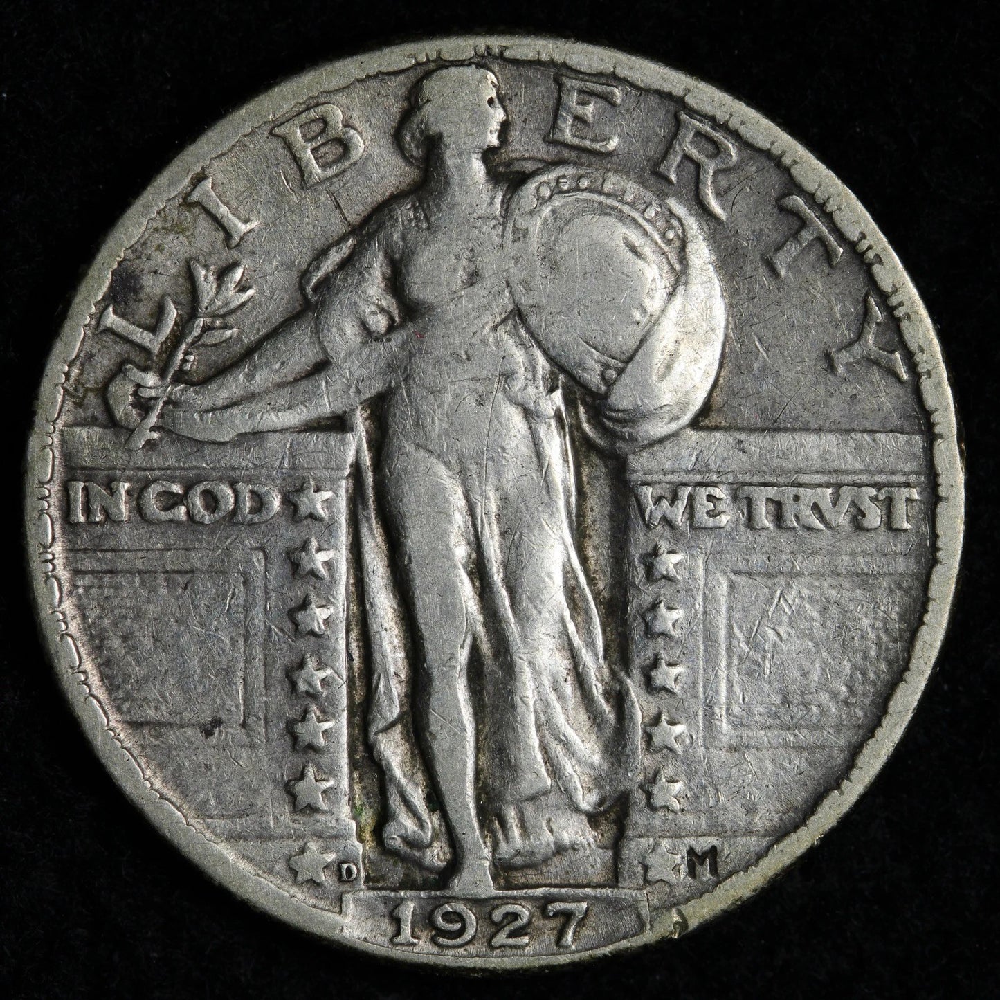 1927-D Standing Liberty Quarter Better Date Denver Mint Silver Quarter Estimated VG Details