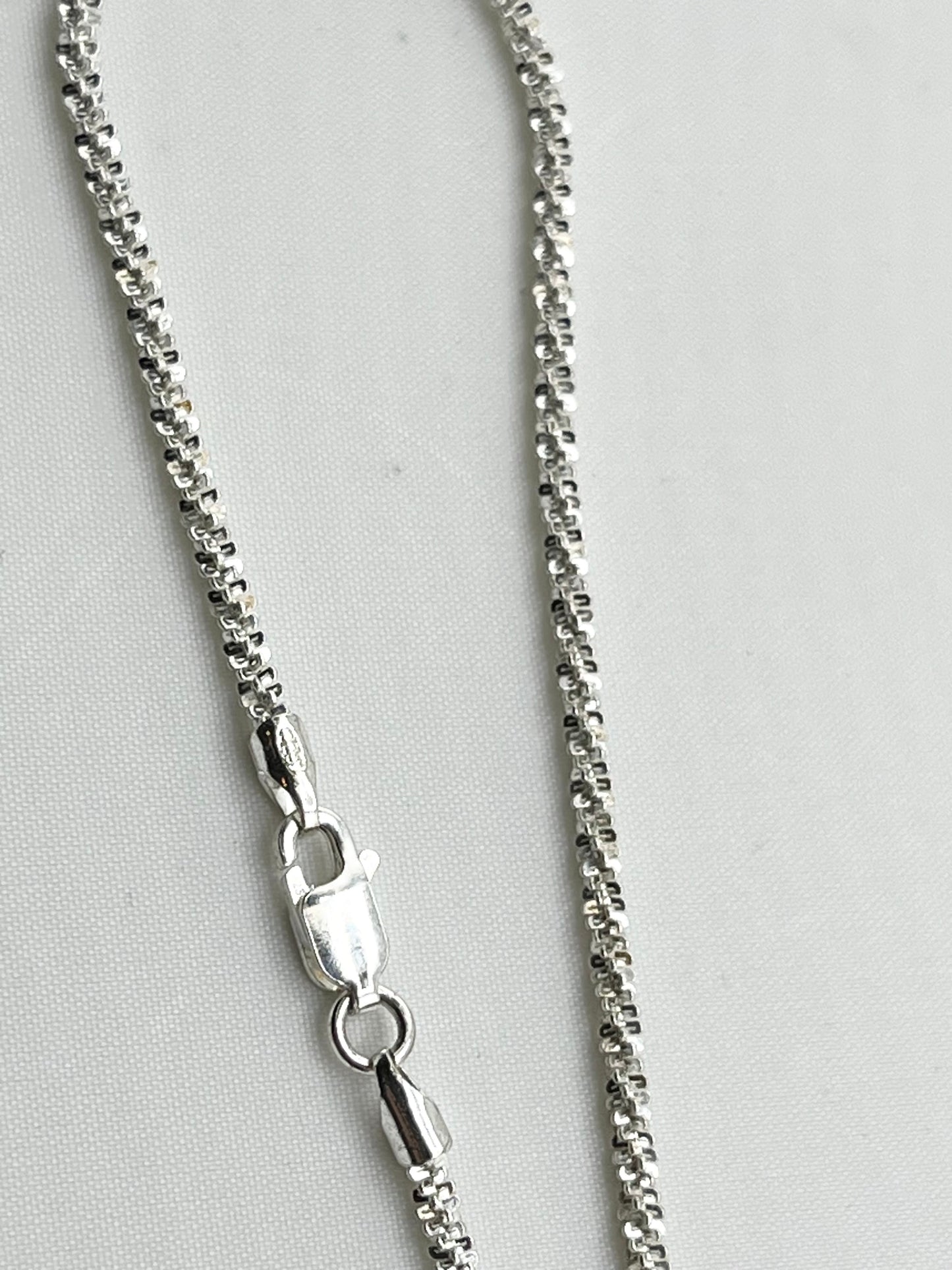 Italian 925 Sterling Silver 2mm Twist Classic Gypsophia Chain Necklace