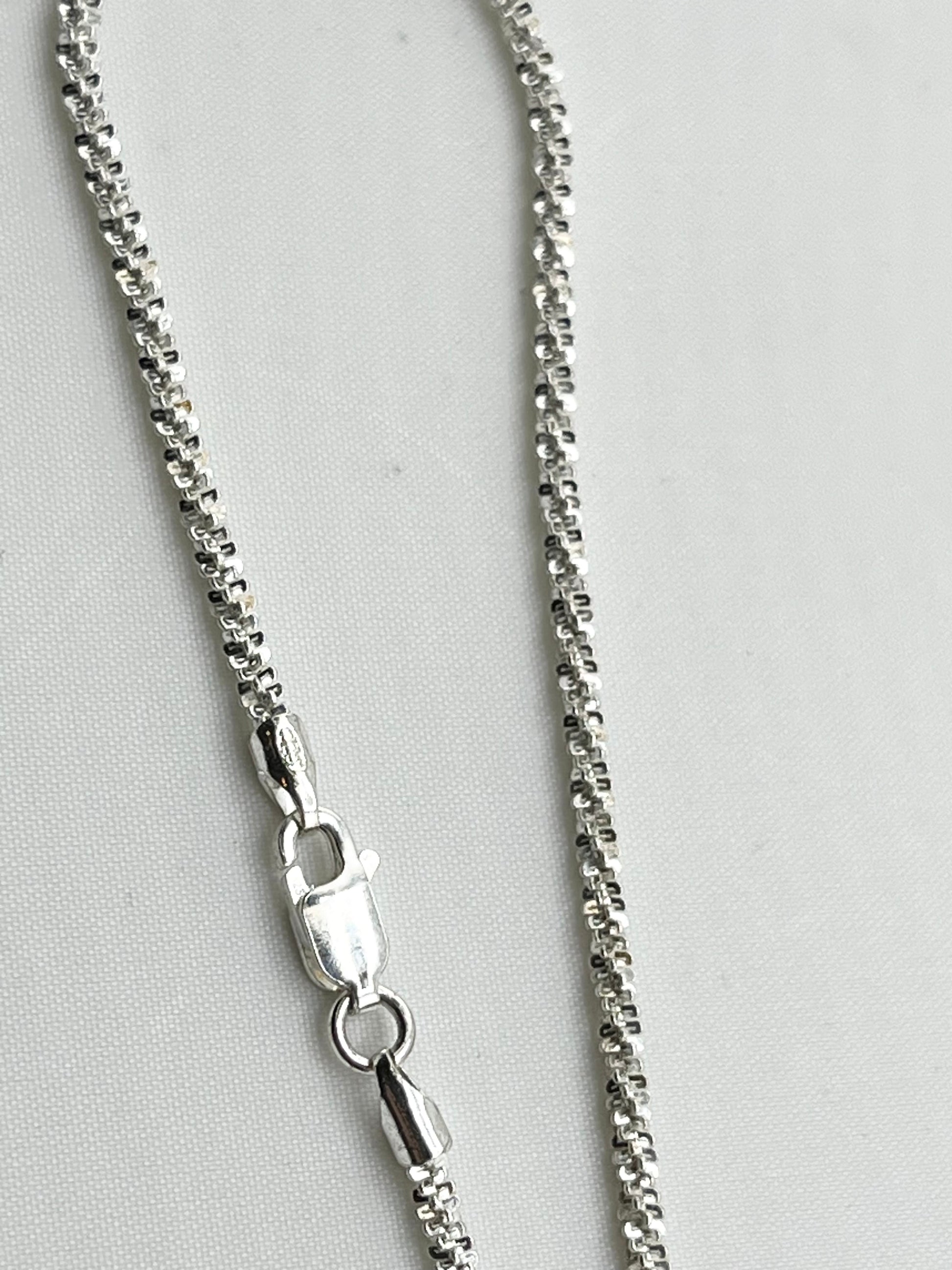 Italian 925 Sterling Silver 2mm Twist Classic Gypsophia Chain Necklace