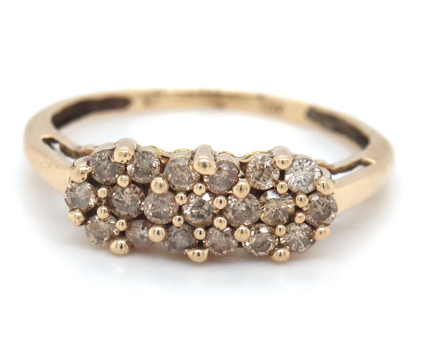 10kt Yellow gold champagne diamond ring