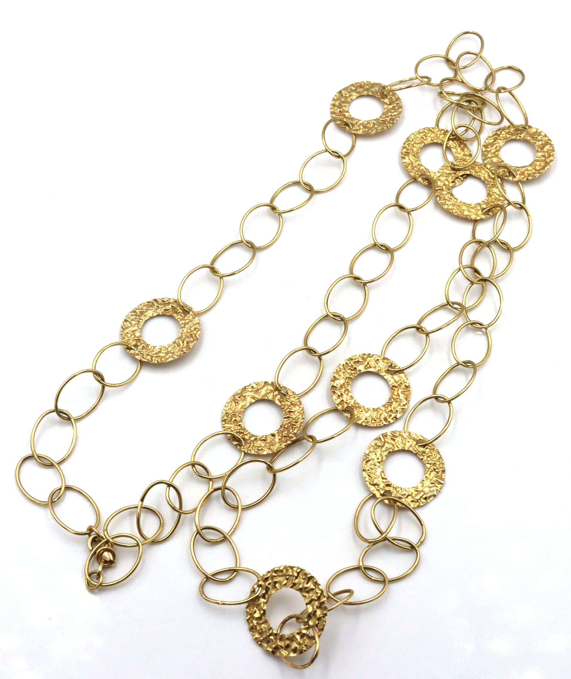 Italian 14kt Yellow gold circle link chain necklace