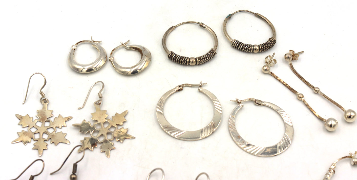 Group lot of Vintage 925 sterling silver earrings