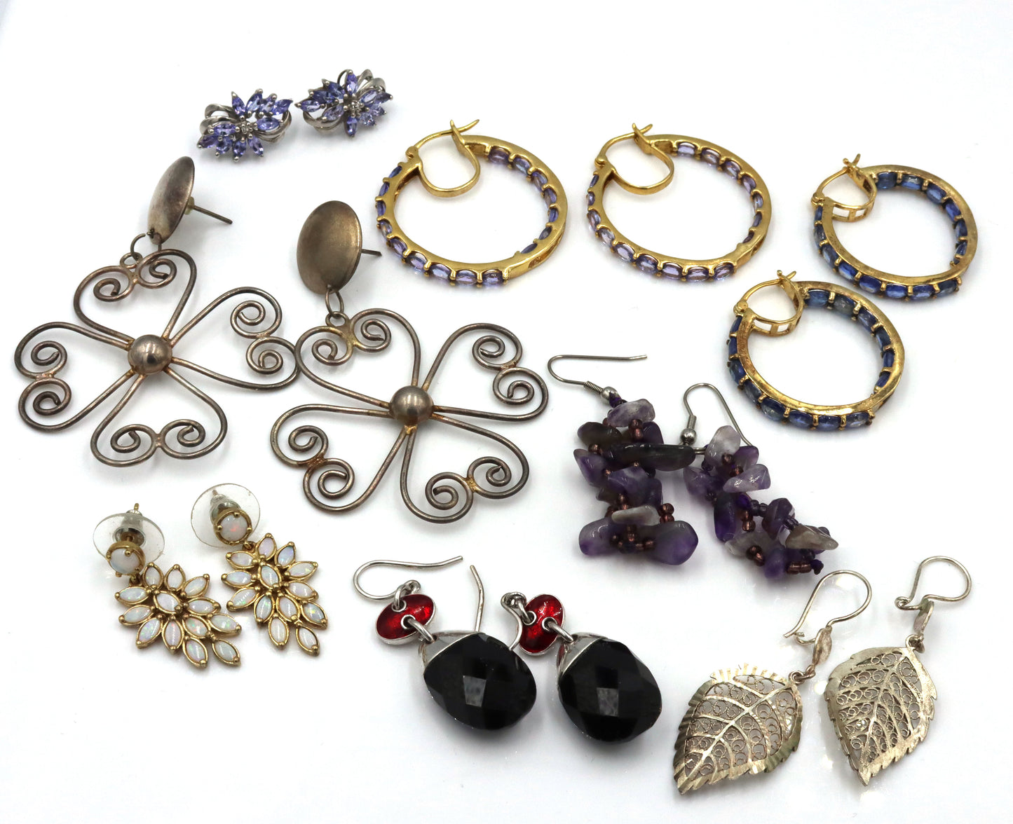 8Pairs of 925 sterling silver earrings