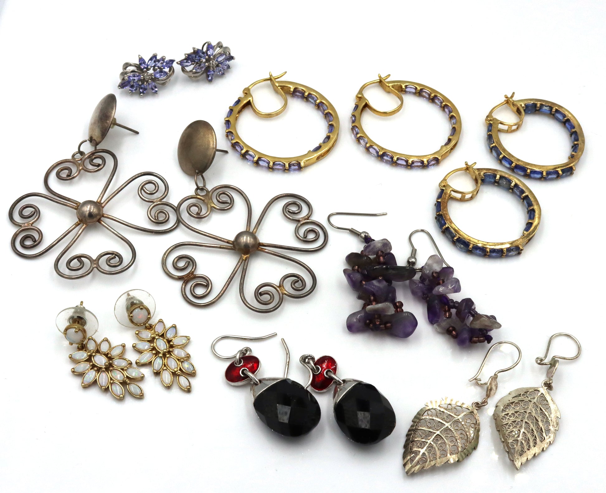 8Pairs of 925 sterling silver earrings