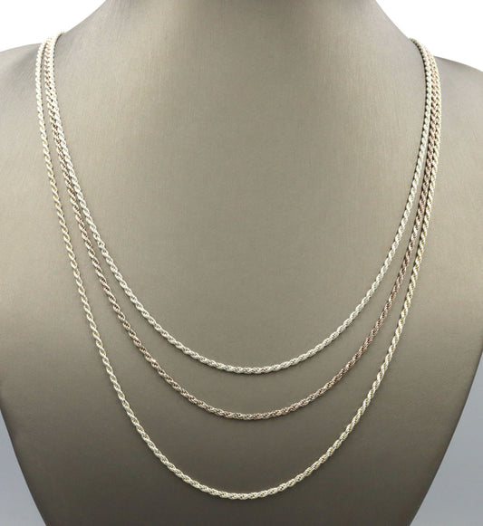 Lot of 3 Italian 925 sterling silver rope chains