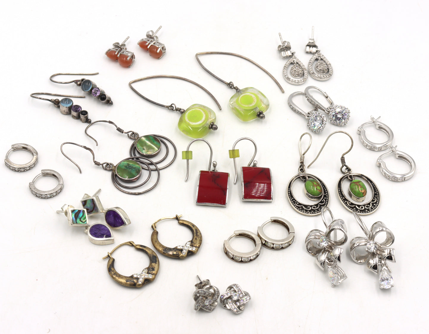 Group lot of Vintage 925 sterling silver earrings