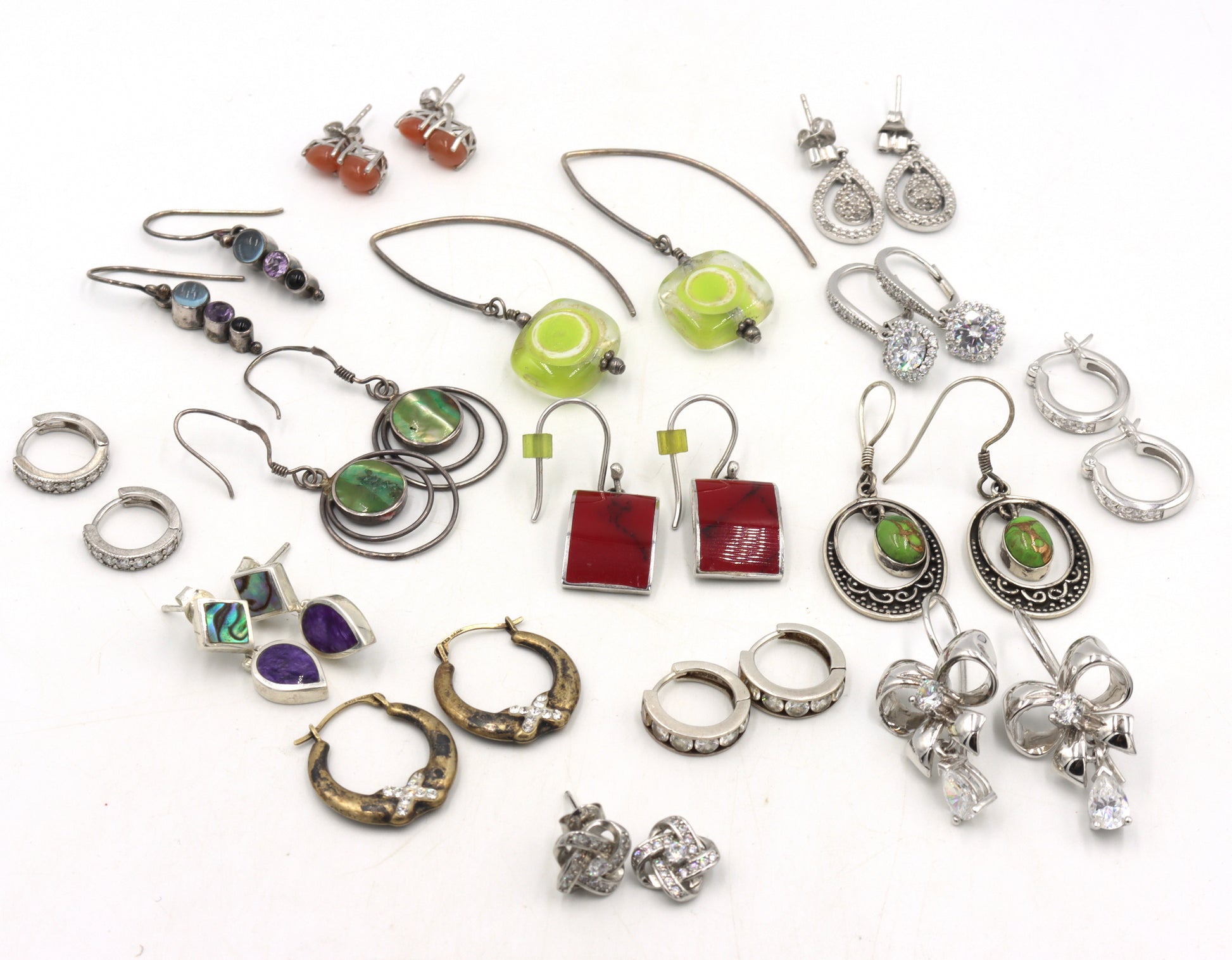 Group lot of Vintage 925 sterling silver earrings
