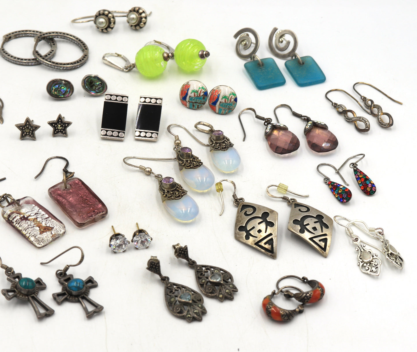Group lot of Vintage 925 sterling silver earrings
