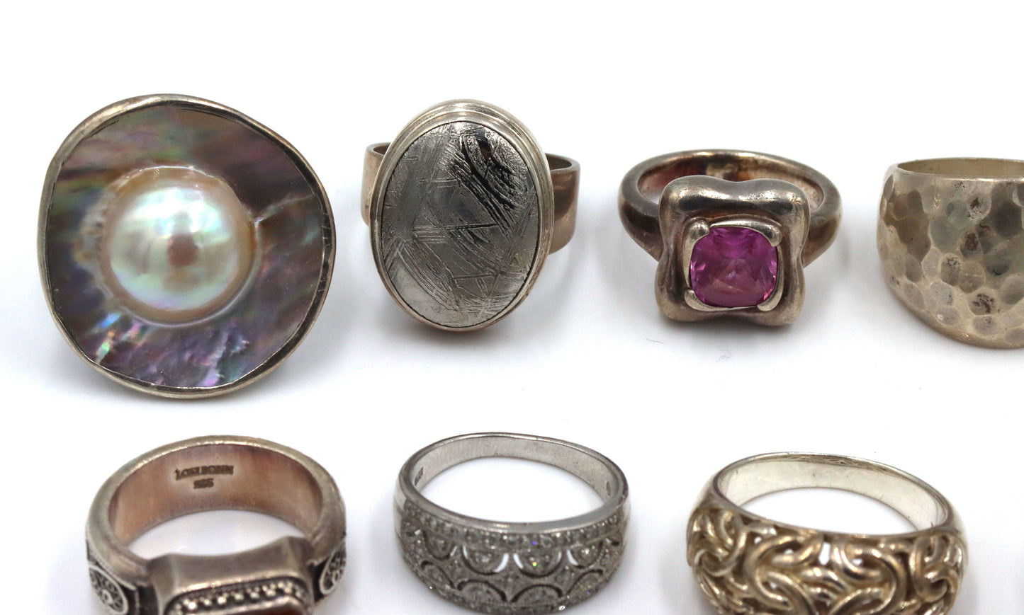 Group lot of Vintage 925 sterling silver 12 rings